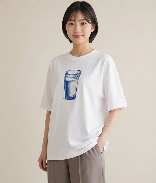 グラフィックTシャツ レディース ミルク 食べ物 フード イラスト 上品 おしゃれギフト 社会人 白T YMAZO