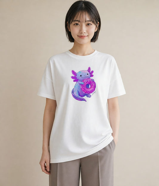 プリントTシャツ レディース ドーナツ 食べ物 フード イラスト モード クリスマス 旅行 白T YMAZO