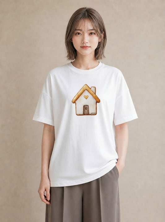 Tシャツ レディース クッキー 食べ物 フード イラスト カジュアル 帰省 ラフ 白T YMAZO