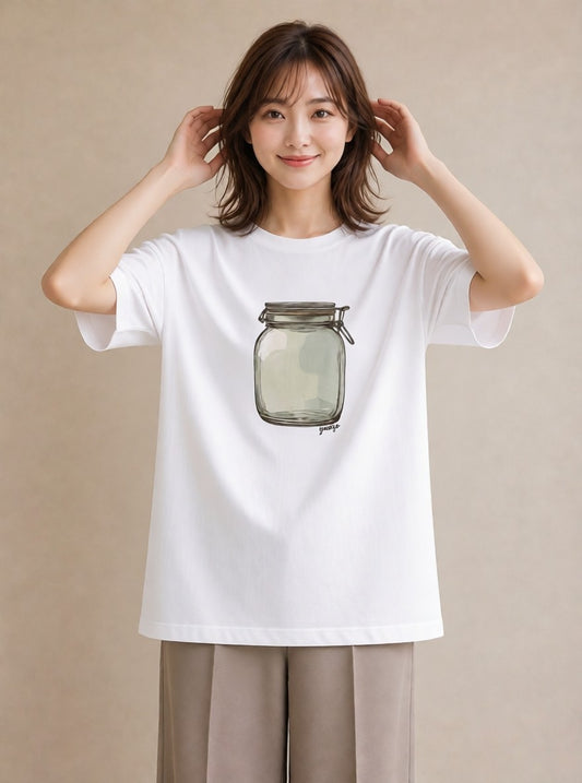 グラフィックTシャツ レディース ミルク 食べ物 フード イラスト 個性的 女性 旅行用 白T YMAZO