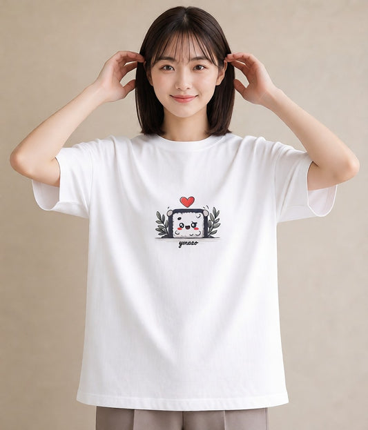 グラフィックTシャツ レディース おにぎり 食べ物 フード イラスト ラフカジュアル ビーチ デイリーウェア 白T YMAZO