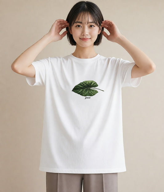 グラフィックTシャツ レディース 葉っぱ 植物 ボタニカル イラスト 個性的 おしゃれギフト 社会人 白T YMAZO