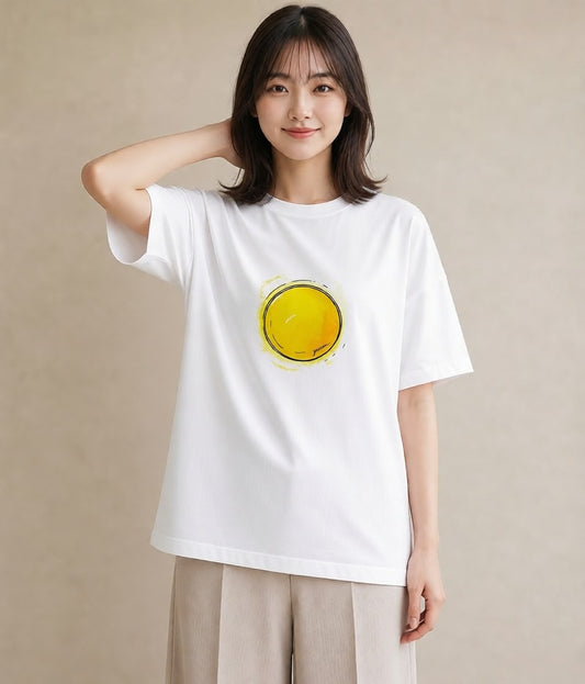 グラフィックTシャツ レディース 目玉焼き 食べ物 フード イラスト フェミニン おしゃれギフト 社会人 白T YMAZO