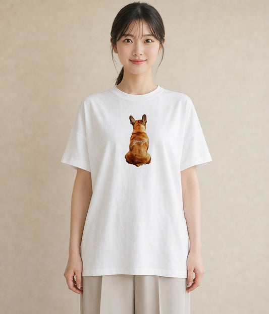 半袖Tシャツ レディース 愛犬 犬 いぬ イラスト 女性向けギフト 散歩 白T YMAZO