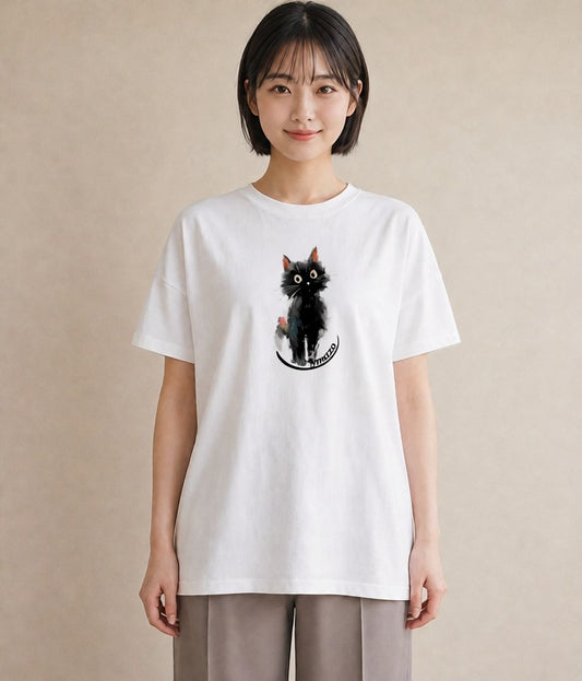 グラフィックTシャツ レディース 猫好き 猫 ねこ イラスト ユニーク ミセス 春コーデ 白T YMAZO