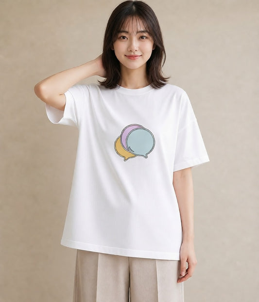 Tシャツ レディース わたあめ 食べ物 フード イラスト ユニーク 敬老の日 ホワイトデー 白T YMAZO