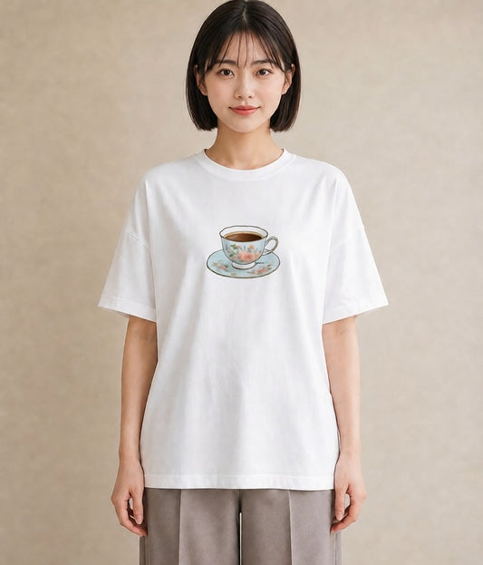 Tシャツ レディース ハーブティー 食べ物 フード イラスト 水彩風 母の日 ビーチ 白T YMAZO