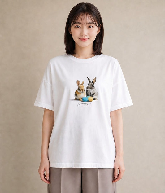 Tシャツ レディース ネザーランドドワーフ ペット 動物 イラスト アート風 おしゃれギフト 社会人 白T YMAZO
