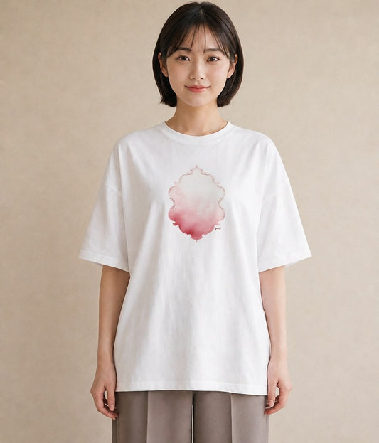 Tシャツ レディース レースハンカチ レース ハンカチ ナチュラル アンティーク イラスト アート風 カジュアルコーデ 買い物 白T