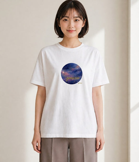 デザインTシャツ レディース 蠍座 星空 宇宙 イラスト ユニーク ペアコーデ 秋コーデ 白T YMAZO