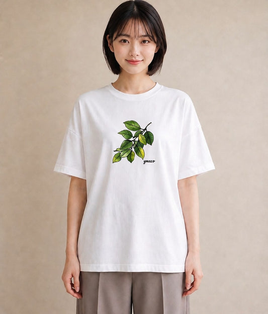 半袖Tシャツ レディース 金木犀 花 花柄 イラスト シンプル 女性 旅行用 白T YMAZO