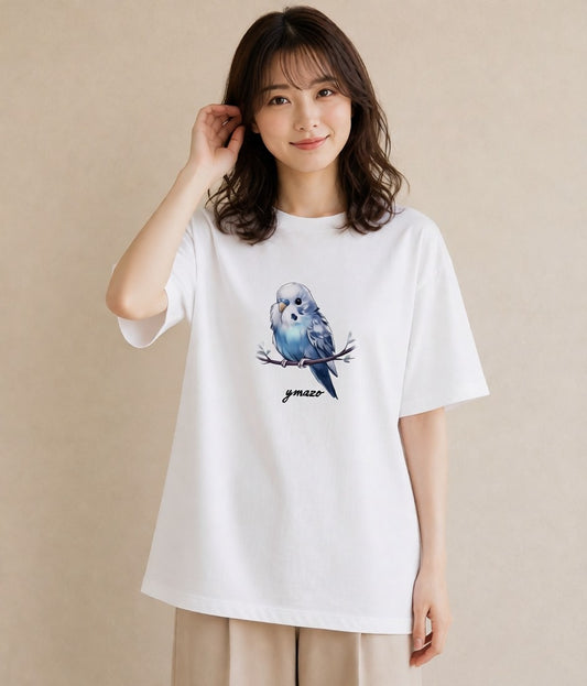 デザインTシャツ レディース オカメインコ ペット 動物 イラスト 北欧風 カジュアルコーデ 買い物 白T YMAZO