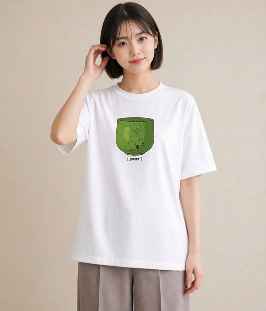 グラフィックTシャツ レディース 抹茶 食べ物 フード イラスト ナチュラル 部屋着 女性向けギフト 白T YMAZO