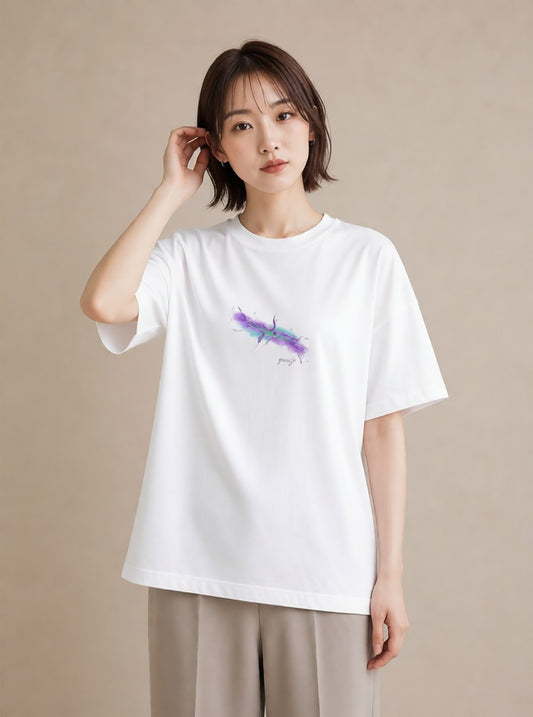 半袖Tシャツ レディース 双子座 星空 宇宙 イラスト フェミニン 週末コーデ 敬老の日 白T YMAZO