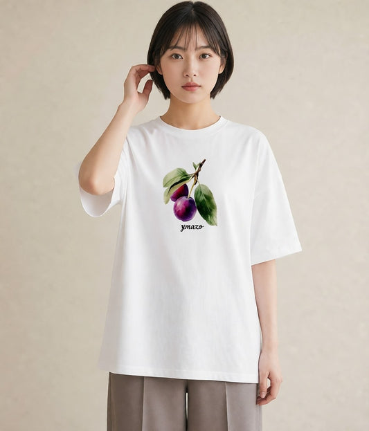 デザインTシャツ レディース さくらんぼ チェリー 食べ物 フード イラスト シック 女性 旅行用 白T YMAZO