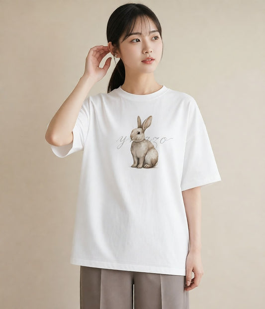 グラフィックTシャツ レディース ホーランドロップ ペット 動物 イラスト 北欧風 部屋着 女性向けギフト 白T YMAZO