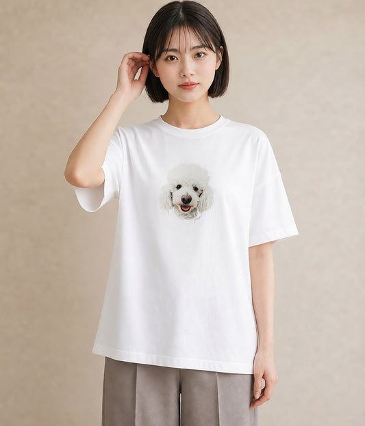 デザインTシャツ レディース トイプードル プードル 犬 いぬ イラスト 水彩風 姉妹 送別ギフト 白T YMAZO