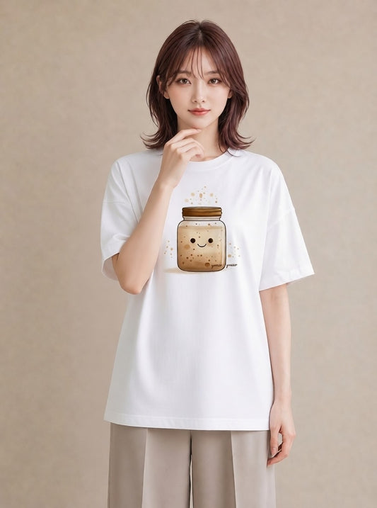 グラフィックTシャツ レディース ミルク 食べ物 フード イラスト ボタニカル 旅行用 海 白T YMAZO