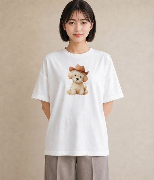グラフィックTシャツ レディース わんちゃん 犬 いぬ イラスト 休日コーデ 誕生日プレゼント 綿100 白T YMAZO