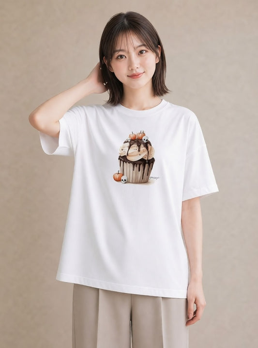 デザインTシャツ レディース チョコ 食べ物 フード イラスト ボタニカル デート 帰省 白T YMAZO