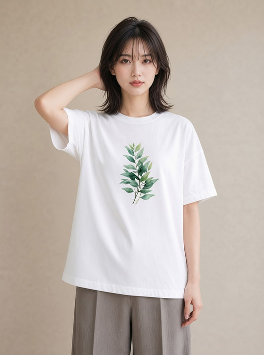 グラフィックTシャツ レディース 観葉植物 植物 ボタニカル イラスト ホワイトデー 春服 白T YMAZO