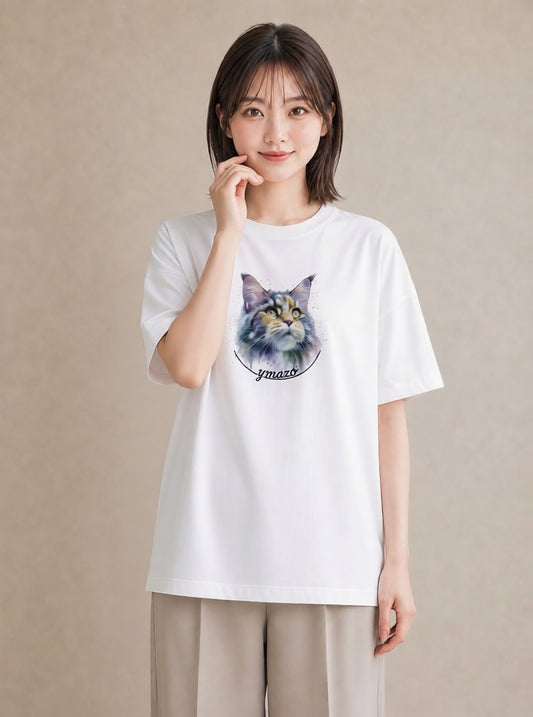 Tシャツ レディース ラグドール 猫 ねこ イラスト ミニマル 母娘コーデ 自分用 白T YMAZO