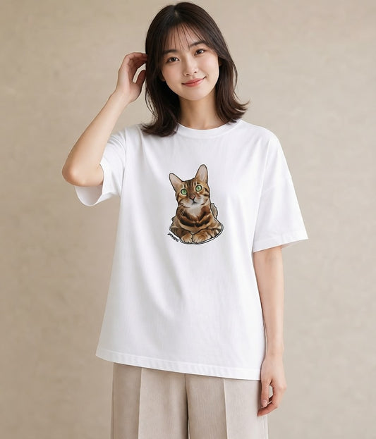 Tシャツ レディース 肉球 猫 ねこ イラスト ガーリー 社会人 女性 白T YMAZO
