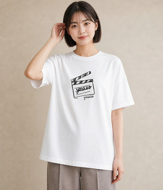 グラフィックTシャツ レディース カメラ フィルムカメラ レトロカメラ イラスト きれいめカジュアル ペアコーデ 秋コーデ 白T YMAZO