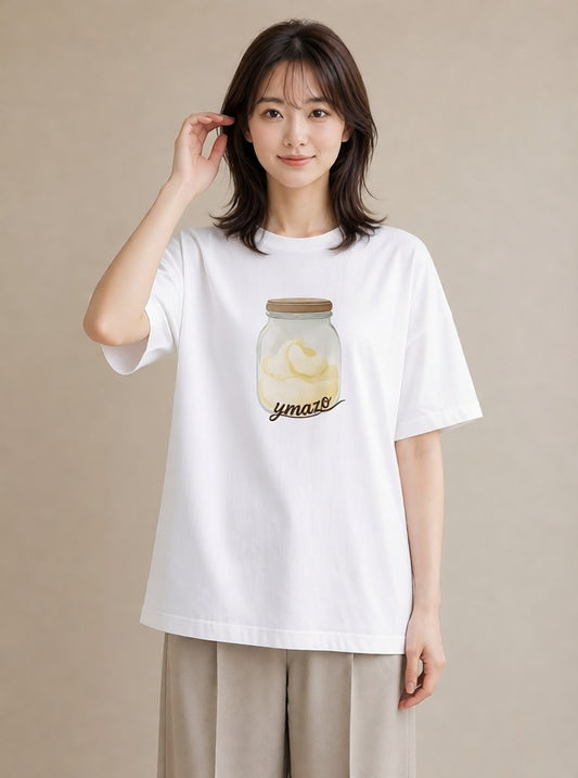 グラフィックTシャツ レディース 食パン 食べ物 フード イラスト こなれ感 夏コーデ 通学 白T YMAZO
