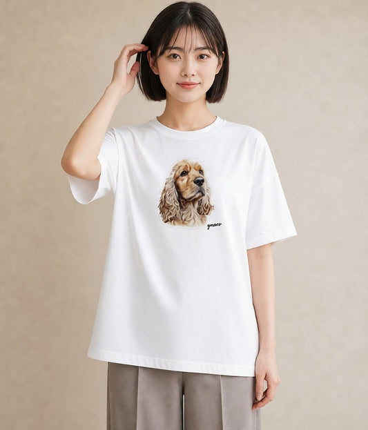 グラフィックTシャツ レディース 白柴 犬 いぬ イラスト 水彩風 春服 ミセス 白T