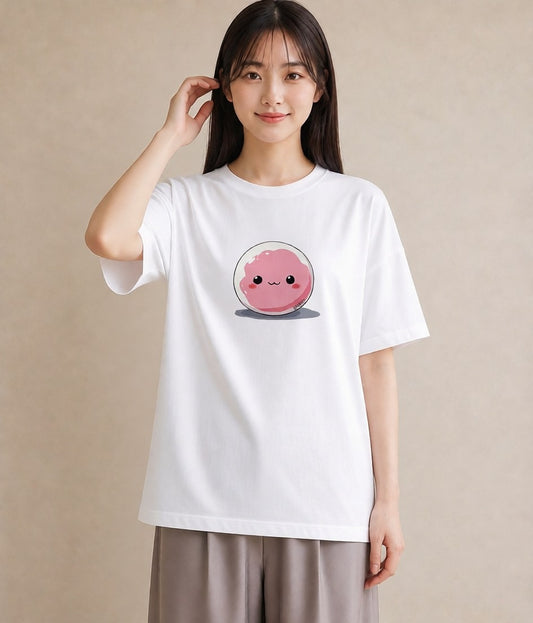 グラフィックTシャツ レディース おにぎり 食べ物 フード イラスト 韓国風 デート 帰省 白T YMAZO