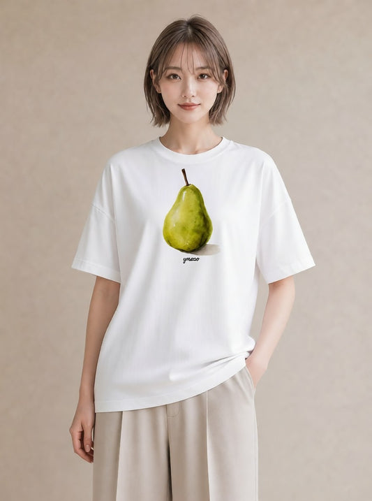 グラフィックTシャツ レディース アボカド 食べ物 フード イラスト シック 公園 ママ 白T YMAZO