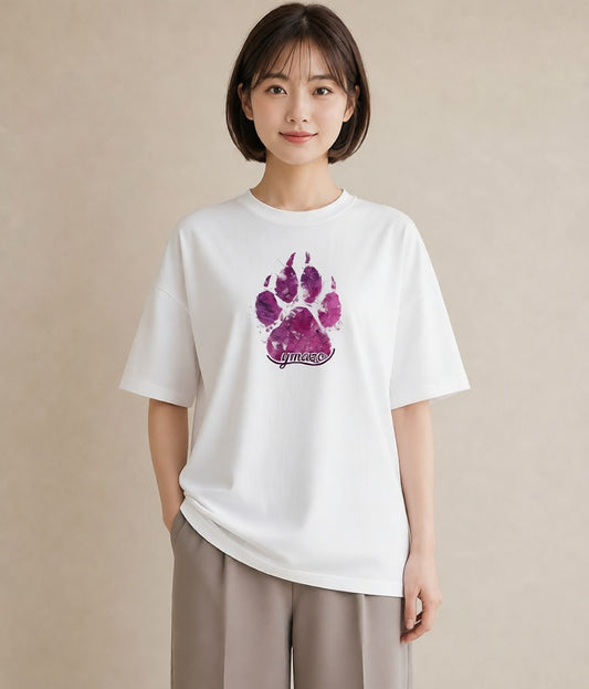 Tシャツ レディース 猫の手 猫 ねこ イラスト 抜け感 女子会 お揃い 白T YMAZO