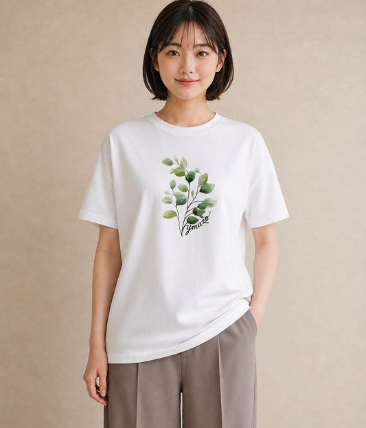 Tシャツ レディース 観葉植物 植物 ボタニカル イラスト モード ビーチ デイリーウェア 白T YMAZO