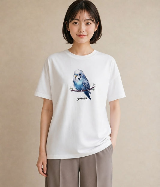 プリントTシャツ レディース ことり ペット 動物 イラスト ボタニカル お揃い 親子 白T YMAZO