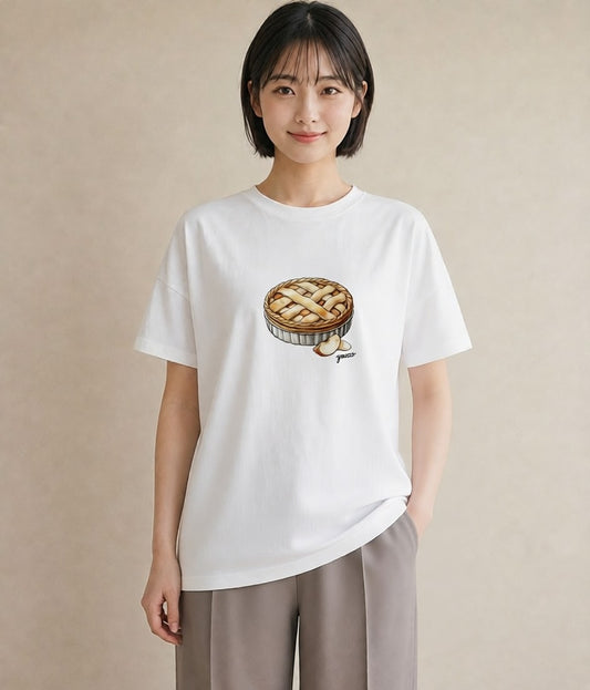 デザインTシャツ レディース クロワッサン 食べ物 フード イラスト 旅行コーデ ママ カフェ服 白T YMAZO