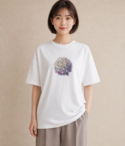 デザインTシャツ レディース スミレ 花 花柄 イラスト ラフ 春コーデ 姉妹 白T YMAZO