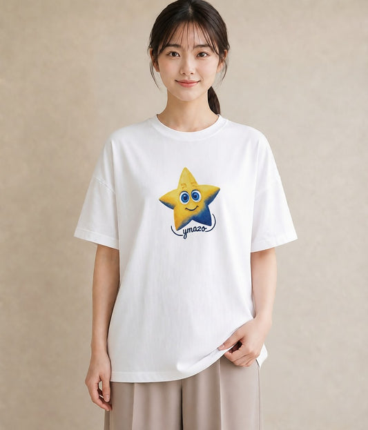 Tシャツ レディース スター 星空 宇宙 イラスト 週末コーデ 敬老の日 白T YMAZO