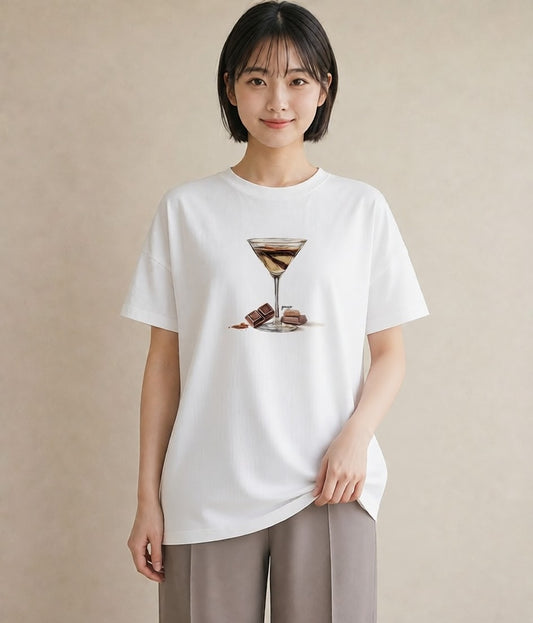 プリントTシャツ レディース チョコ 食べ物 フード イラスト ボタニカル 休日 ペアコーデ 白T YMAZO