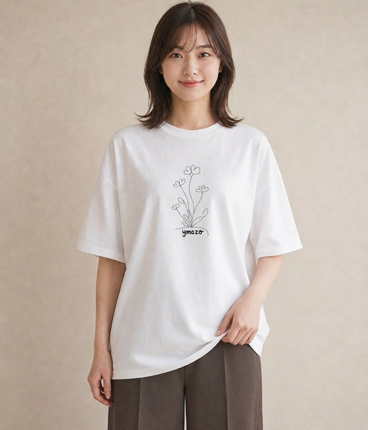プリントTシャツ レディース 観葉植物 ボタニカル 植物 イラスト ラフカジュアル 女子会 お揃い 白T YMAZO
