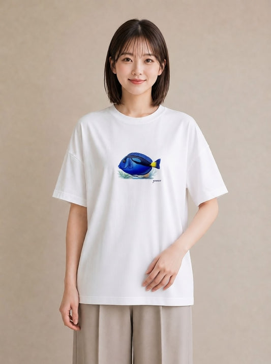 デザインTシャツ レディース 熱帯魚 ペット 動物 イラスト ボタニカル 秋コーデ おしゃれギフト 白T YMAZO