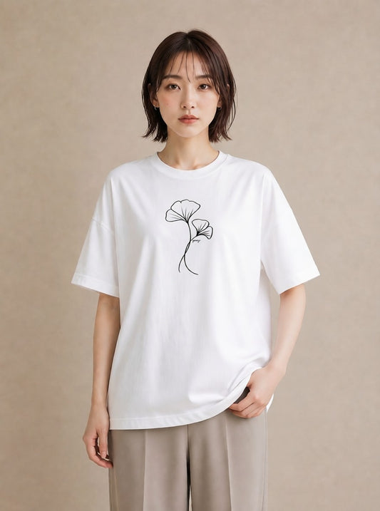 プリントTシャツ レディース 観葉植物 ボタニカル 植物 イラスト ポップ 20代 カジュアルコーデ 白T YMAZO