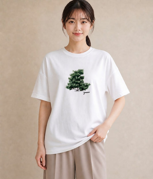 グラフィックTシャツ レディース 青の水彩 風景 ブルー ナチュラル アンティーク イラスト 女性 旅行用 白T