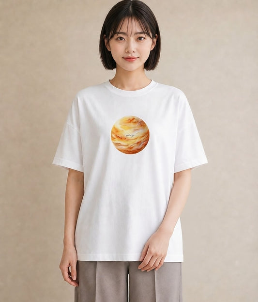 Tシャツ レディース 蠍座 星空 宇宙 イラスト ラフ 旅行用 海 白T YMAZO