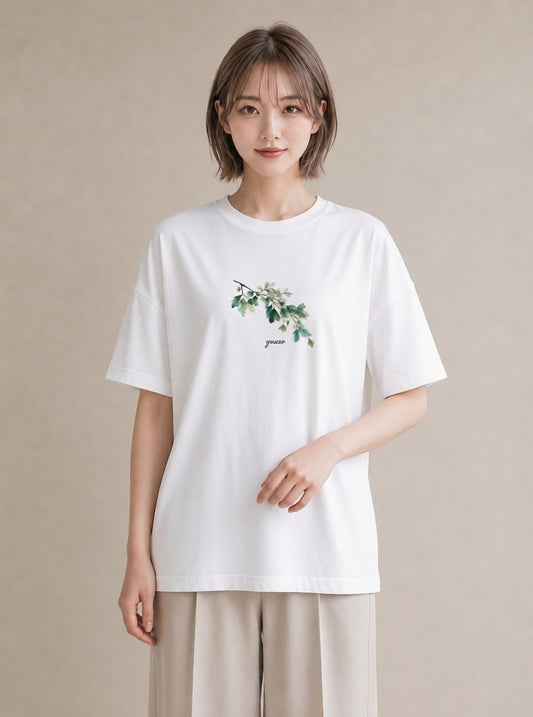 デザインTシャツ レディース つる 植物 ボタニカル イラスト シック 旅行 母娘コーデ 白T YMAZO