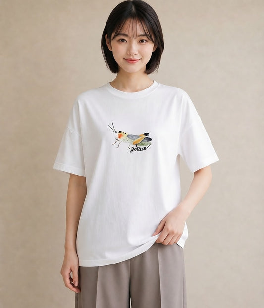 半袖Tシャツ レディース ダンゴムシ 昆虫 虫 イラスト フェミニン お揃い 親子 白T