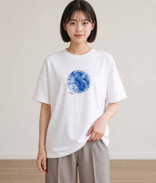 プリントTシャツ レディース 魚座 星空 宇宙 イラスト 旅行コーデ 夏コーデ 通学 白T YMAZO