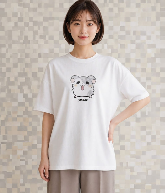 デザインTシャツ レディース キンクマハムスター ペット 動物 イラスト ボタニカル 母娘コーデ 自分用 白T YMAZO