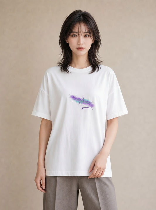 半袖Tシャツ レディース 天の川 星空 宇宙 イラスト こなれ感 春コーデ 姉妹 白T YMAZO