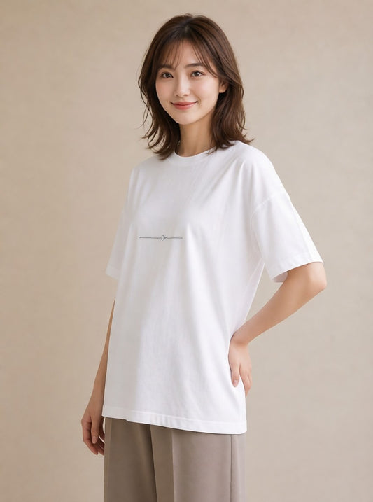 プリントTシャツ レディース 幾何学 ミニマル ジオメトリック イラスト 可愛い カフェ巡り 女子会 白T YMAZO